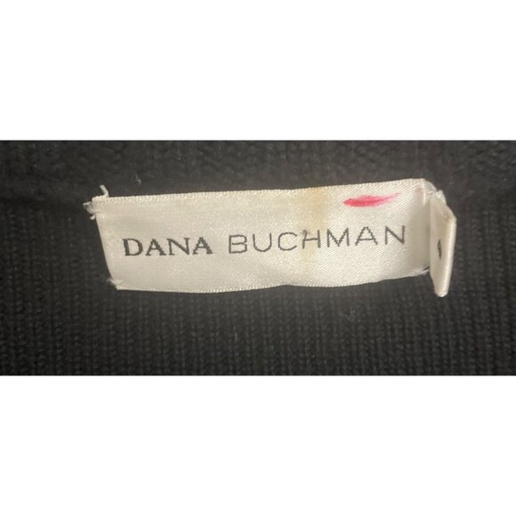 Dana Buchman Womens Black Knit & Suede Zip-Up Cardigan Sweater Jacket Size S War - Picture 3 of 7